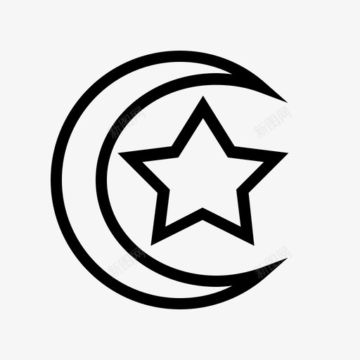 穆斯林星座月亮星星图标svg_新图网 https://ixintu.com 仁慈 斋月 星座 星星 月亮 穆斯林 轮廓