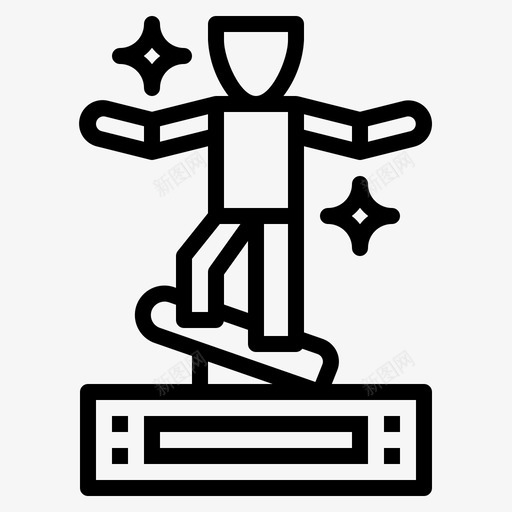 奖杯滑板直线型svg_新图网 https://ixintu.com 奖杯 滑板 直线 线型