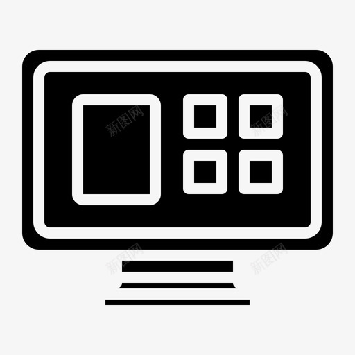 电视监视器小工具32填充svg_新图网 https://ixintu.com 电视 监视器 小工 工具 填充