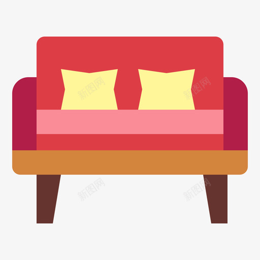 沙发家具166扁平svg_新图网 https://ixintu.com 沙发 家具 扁平