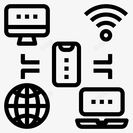 社交型智慧城市38直线型svg_新图网 https://ixintu.com 社交型 智慧 城市 直线 线型
