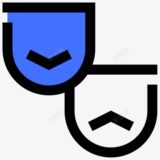 剧院面具艺术13蓝色svg_新图网 https://ixintu.com 剧院 面具 艺术 蓝色