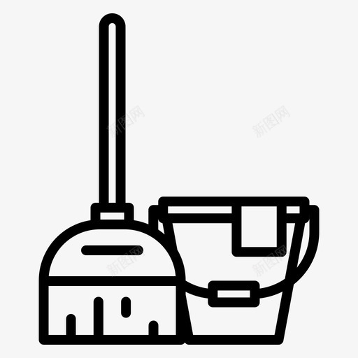 拖把清洁117线性svg_新图网 https://ixintu.com 拖把 清洁 线性