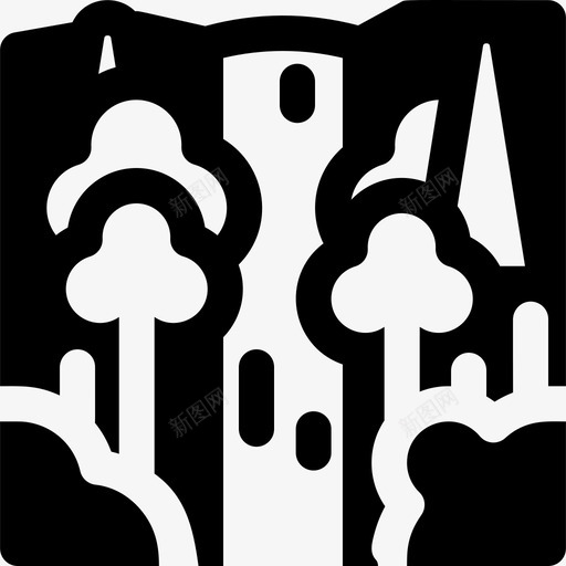 瀑布景观38填充svg_新图网 https://ixintu.com 瀑布 景观 填充