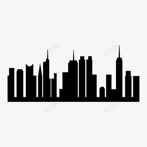 纽约市天际线纽约纽约市svg_新图网 https://ixintu.com 纽约市 天际 纽约 摩天大楼