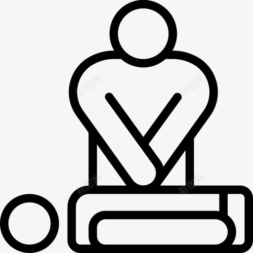 心肺复苏急救3线性svg_新图网 https://ixintu.com 心肺 复苏 急救 线性