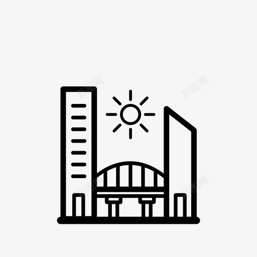 城市桥梁建筑svg_新图网 https://ixintu.com 城市 桥梁 建筑 摩天大楼 小城市