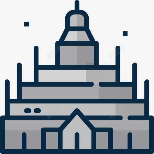 ShwedagonPagodaMyanmar4线性颜色图标svg_新图网 https://ixintu.com Myanmar Pagoda Shwedagon 线性 颜色