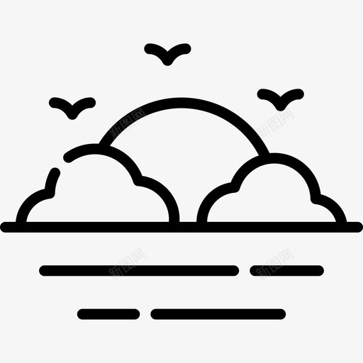日落286号天气直线型svg_新图网 https://ixintu.com 日落 286号 天气 直线 线型
