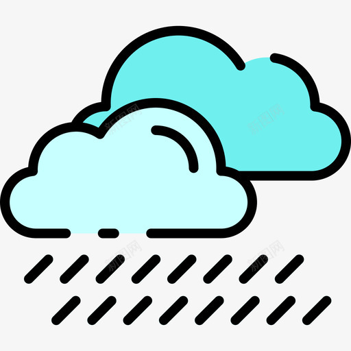 雨春天第17季线性颜色图标svg_新图网 https://ixintu.com 春天 线性 颜色