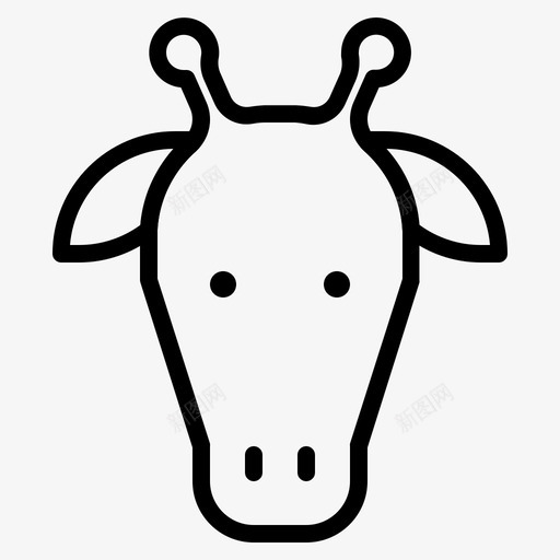 长颈鹿动物头图标svg_新图网 https://ixintu.com 动物 动物园 字形 长颈鹿