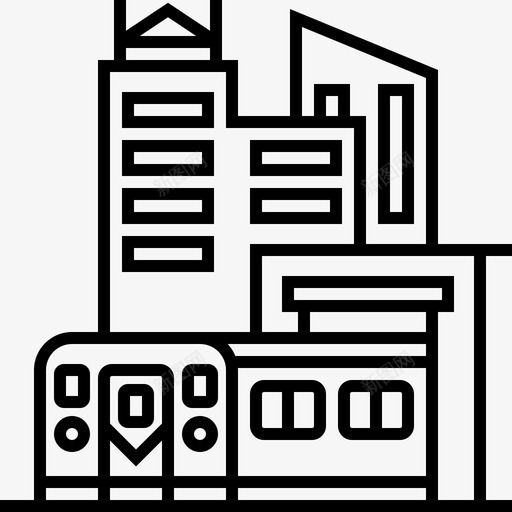 地铁城市71直线图标svg_新图网 https://ixintu.com 地铁 城市 直线