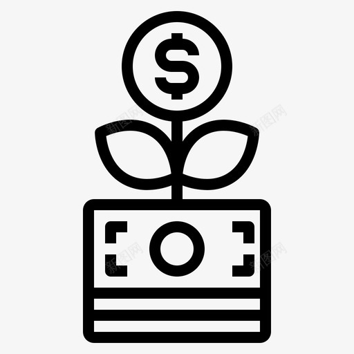 金钱树财务37直线型图标svg_新图网 https://ixintu.com 直线 线型 财务 金钱树 钱树