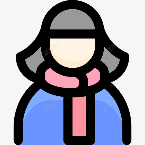 女孩冬天101线性颜色svg_新图网 https://ixintu.com 女孩 冬天 线性 颜色