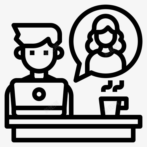 面试团队合作96直线型图标svg_新图网 https://ixintu.com 合作 团队 直线 线型 面试