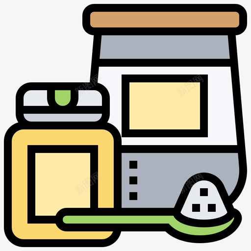 调味料厨房工具38线性颜色svg_新图网 https://ixintu.com 调味料 厨房 工具 线性 颜色