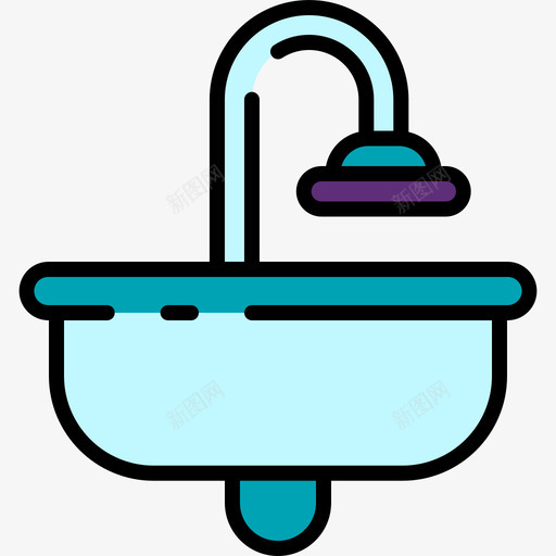 水槽睡眠49线性颜色svg_新图网 https://ixintu.com 水槽 睡眠 线性 颜色