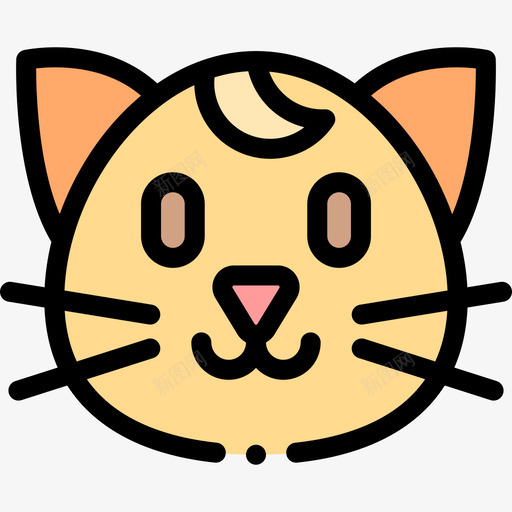 猫过敏症35线性颜色svg_新图网 https://ixintu.com 过敏症 线性 颜色