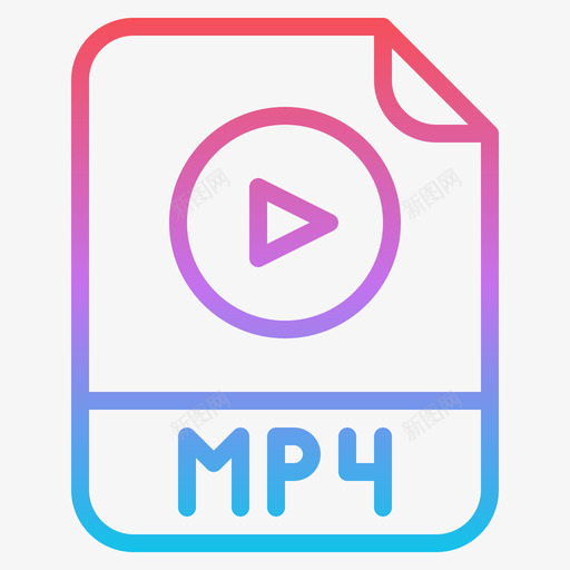 渐变文件Mp4扩展名图标svg_新图网 https://ixintu.com Mp4 扩展名 文件 渐变