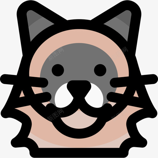 喜马拉雅猫猫品种2线性颜色svg_新图网 https://ixintu.com 喜马拉雅 品种 线性 颜色