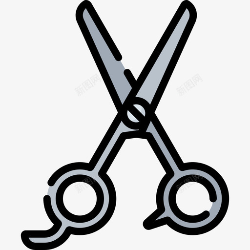剪刀美发和理发店30线性颜色svg_新图网 https://ixintu.com 剪刀 美发 理发店 线性 颜色