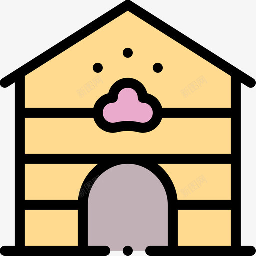 猫屋猫6线性颜色svg_新图网 https://ixintu.com 猫屋 线性 颜色