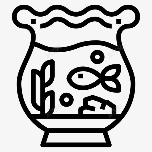 鱼缸宠物60线性svg_新图网 https://ixintu.com 鱼缸 宠物 线性
