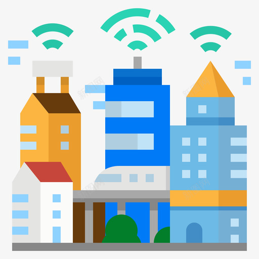 智慧城市物联网143平坦svg_新图网 https://ixintu.com 智慧 城市 联网 平坦