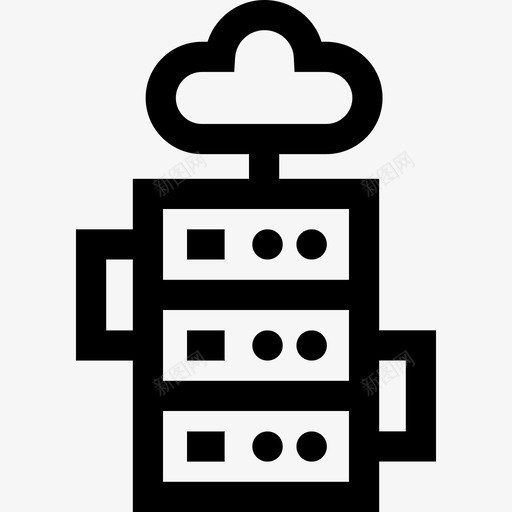 云数据库和服务器15线性图标svg_新图网 https://ixintu.com 数据库 服务器 线性