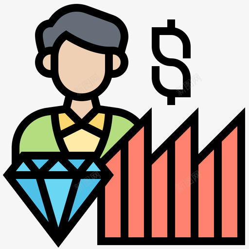 价值股票投资8线性颜色svg_新图网 https://ixintu.com 价值 股票投资 线性 颜色