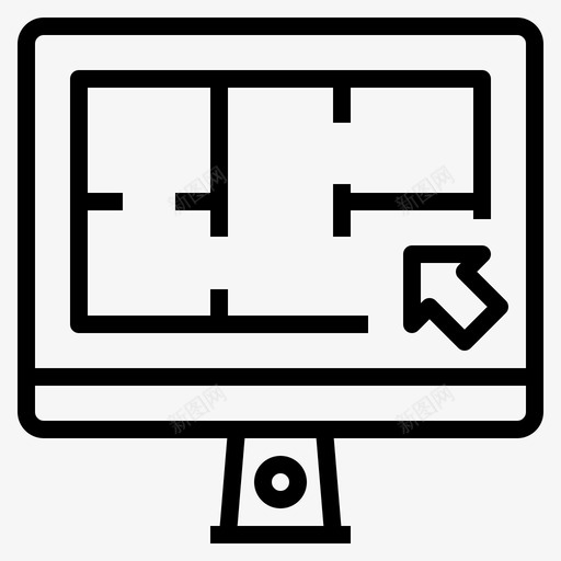 平面图建筑71线性svg_新图网 https://ixintu.com 平面图 建筑 线性
