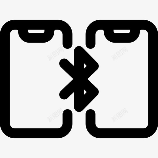 损坏的智能手机手机和手机1线状图标svg_新图网 https://ixintu.com 坏的 手机 损坏 智能 线状