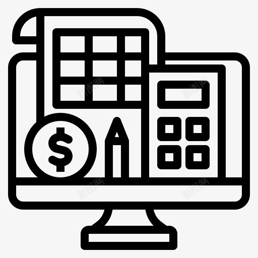 记账在线业务9直线svg_新图网 https://ixintu.com 记账 在线 业务 直线