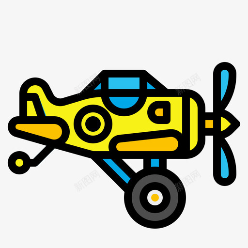 飞机儿童玩具1线性颜色svg_新图网 https://ixintu.com 飞机 儿童玩具 线性 颜色