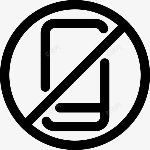 没有智能手机电话和手机1线性图标svg_新图网 https://ixintu.com 手机 智能 没有 电话 线性