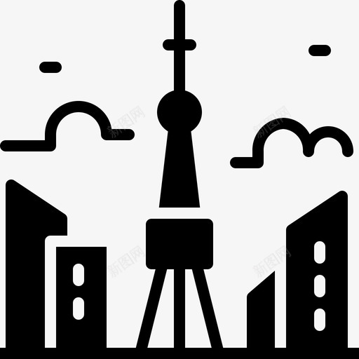 东京塔日本87填充svg_新图网 https://ixintu.com 东京塔 日本 填充