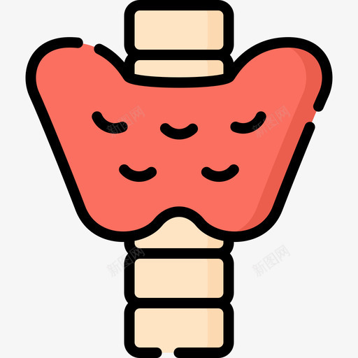 甲状腺人体5线色svg_新图网 https://ixintu.com 甲状腺 人体 线色