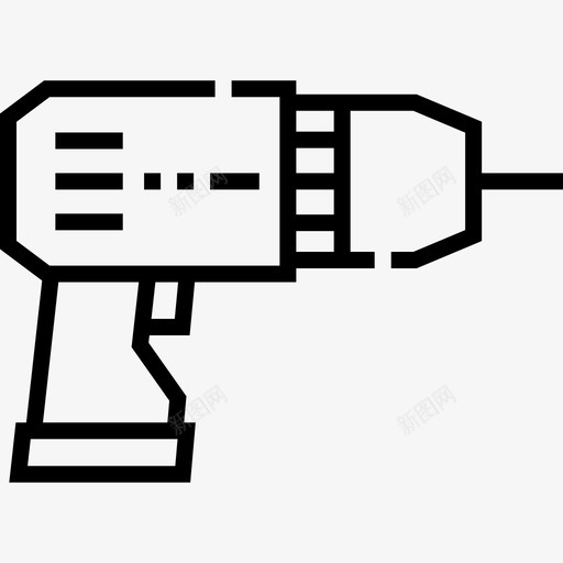 电钻电工工具和元件11线性svg_新图网 https://ixintu.com 电钻 电工 工具 元件 线性