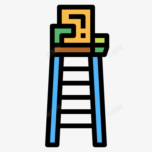 法官椅网球8线性颜色svg_新图网 https://ixintu.com 法官 网球 线性 颜色