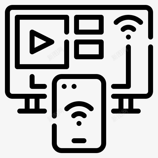 电视监视器物联网63线性svg_新图网 https://ixintu.com 电视 监视器 联网 线性