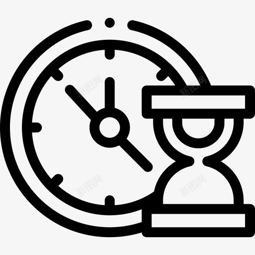 时钟新年66线性svg_新图网 https://ixintu.com 时钟 新年 线性