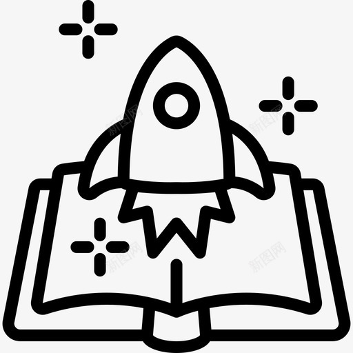火箭天才4直线型svg_新图网 https://ixintu.com 火箭 天才 直线 线型