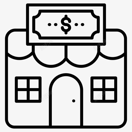 典当行市场商场svg_新图网 https://ixintu.com 典当行 市场 商场 商店 超市 线图 图标