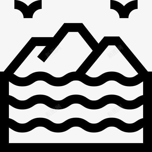岛屿景观88线性svg_新图网 https://ixintu.com 岛屿 景观 线性