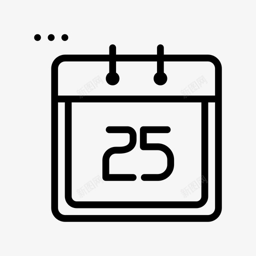 圣诞节日历日期17直线svg_新图网 https://ixintu.com 圣诞节 日历 日期 直线