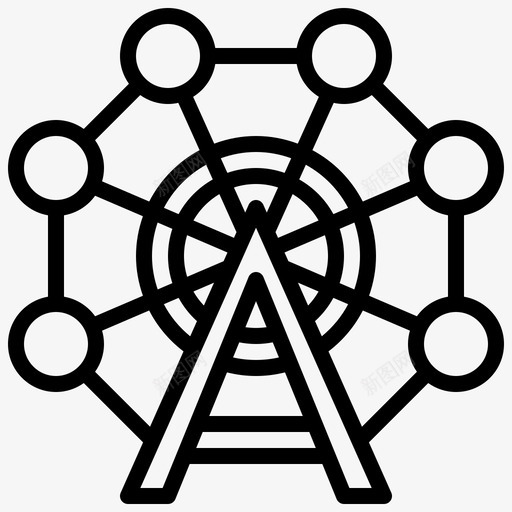 摩天轮主题公园4线性svg_新图网 https://ixintu.com 摩天轮 主题公园 线性