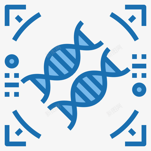 Dna链生物识别3蓝色svg_新图网 https://ixintu.com Dna 生物识别 蓝色