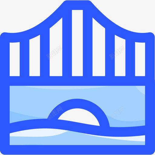 桥景观35蓝色svg_新图网 https://ixintu.com 景观 蓝色