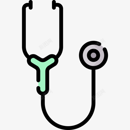 听诊器医用56线性颜色svg_新图网 https://ixintu.com 听诊器 医用 线性 颜色