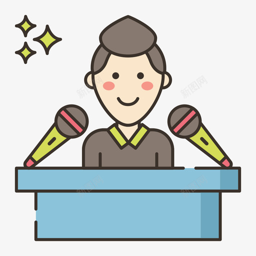 新闻发布会活动管理3线条颜色svg_新图网 https://ixintu.com 新闻发布会 活动 管理 线条 颜色